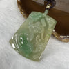 Grand Master Type A Green and Yellow Bat and Ruyi Pendant 57.66g 63.8 by 42.6 by 8.3 mm - Huangs Jadeite and Jewelry Pte Ltd