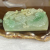 Grand Master Type A Green and Yellow Bat and Ruyi Pendant 57.66g 63.8 by 42.6 by 8.3 mm - Huangs Jadeite and Jewelry Pte Ltd