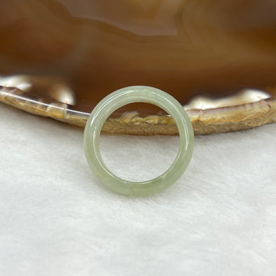 Type A Yellowish Green Jade Jadeite Ring - 4.03g US  HK  Inner Diameter 20.4mm Thickness 6.3 by 3.1mm - Huangs Jadeite and Jewelry Pte Ltd