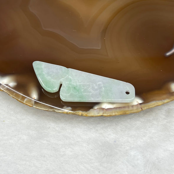 Type A Green Jade Jadeite Suzy Pendant 6.16g 50.8 by 16.5 by 4.5mm - Huangs Jadeite and Jewelry Pte Ltd