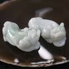 Pair of Type A Burmese Jade Jadeite Pixiu - 88.82g - Huangs Jadeite and Jewelry Pte Ltd