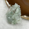Type A Semi Icy Green Jade Jadeite Flower Pendant 23.4g 47.9 by 43.8 by 13.5 mm - Huangs Jadeite and Jewelry Pte Ltd