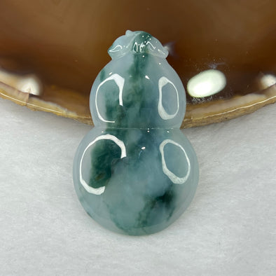 Type A Sky Blue and Green Piao Hua Jade Jadeite Hulu Pendant 16.66g 51.2 by 31.5 by 6.5 mm - Huangs Jadeite and Jewelry Pte Ltd