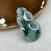 Type A Sky Blue and Green Piao Hua Jade Jadeite Hulu Pendant 16.66g 51.2 by 31.5 by 6.5 mm - Huangs Jadeite and Jewelry Pte Ltd