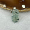 Type A Semi Icy Green Piao Hua Monkey and Hulu Jade Jadeite Pendant with 925 Silver Clasp 3.41g 25.8 by 14.8 by 5.4mm - Huangs Jadeite and Jewelry Pte Ltd