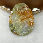 Type A Red and Green Jade Jadeite Dragon Pendant 53.28g 65.2 by 50.6 by 9.9 mm - Huangs Jadeite and Jewelry Pte Ltd