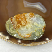 Type A Red and Green Jade Jadeite Dragon Pendant 53.28g 65.2 by 50.6 by 9.9 mm - Huangs Jadeite and Jewelry Pte Ltd