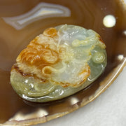 Type A Red and Green Jade Jadeite Dragon Pendant 53.28g 65.2 by 50.6 by 9.9 mm - Huangs Jadeite and Jewelry Pte Ltd