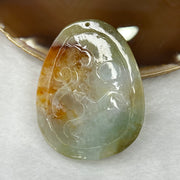 Type A Red and Green Jade Jadeite Dragon Pendant 53.28g 65.2 by 50.6 by 9.9 mm - Huangs Jadeite and Jewelry Pte Ltd