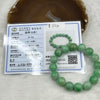 Type A Apple Green Jadeite Bracelet 65.30g 13.5mm/bead 16 beads - Huangs Jadeite and Jewelry Pte Ltd