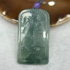 Type A Semi Icy Blueish Green Jade Jadeite Guan Yin Pendant - 35.47g 75.1 by 42.9 by 6.1mm - Huangs Jadeite and Jewelry Pte Ltd