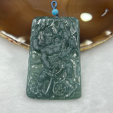 Type A Semi Icy Blueish Green Jade Jadeite Acala - 51.28g 71.5 by 46.7 by 7.4mm - Huangs Jadeite and Jewelry Pte Ltd