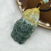 Type A Yellow and Green Jadeite Dragon and Gui Ren Pendant 36.45g 58.2 by 30.9 by 11.2mm - Huangs Jadeite and Jewelry Pte Ltd