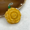 Type A Yellow Jade Jadeite Flower Pendant 25.70g 38.2 by 37.8 by 12.3 mm - Huangs Jadeite and Jewelry Pte Ltd