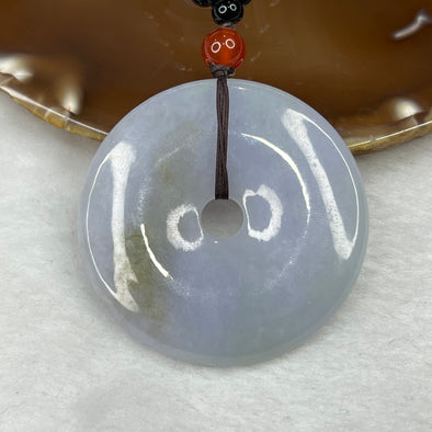 Type A Lavender and Green Jade Jadeite Ping An Kou Pendant - 41.49g 53.2 by 53.2 by 6.7mm - Huangs Jadeite and Jewelry Pte Ltd