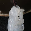 Icy Type A Burmese Jade Jadeite Monkey on a Peach Feng Shui Pendant with NGI Cert 18.31g 44.1 by 20.3 by 13.7mm - Huangs Jadeite and Jewelry Pte Ltd
