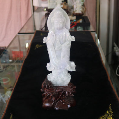 Type A Burmese Jade Jadeite Lavender and Green Feng Shui Guan Yin Display Mercy & Passion - Huangs Jadeite and Jewelry Pte Ltd