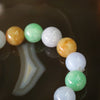 Type A Burmese Jade Jadeite Mixed Colours Beads Bracelet - 59.68g 12.9mm/bead 16 Beads - Huangs Jadeite and Jewelry Pte Ltd