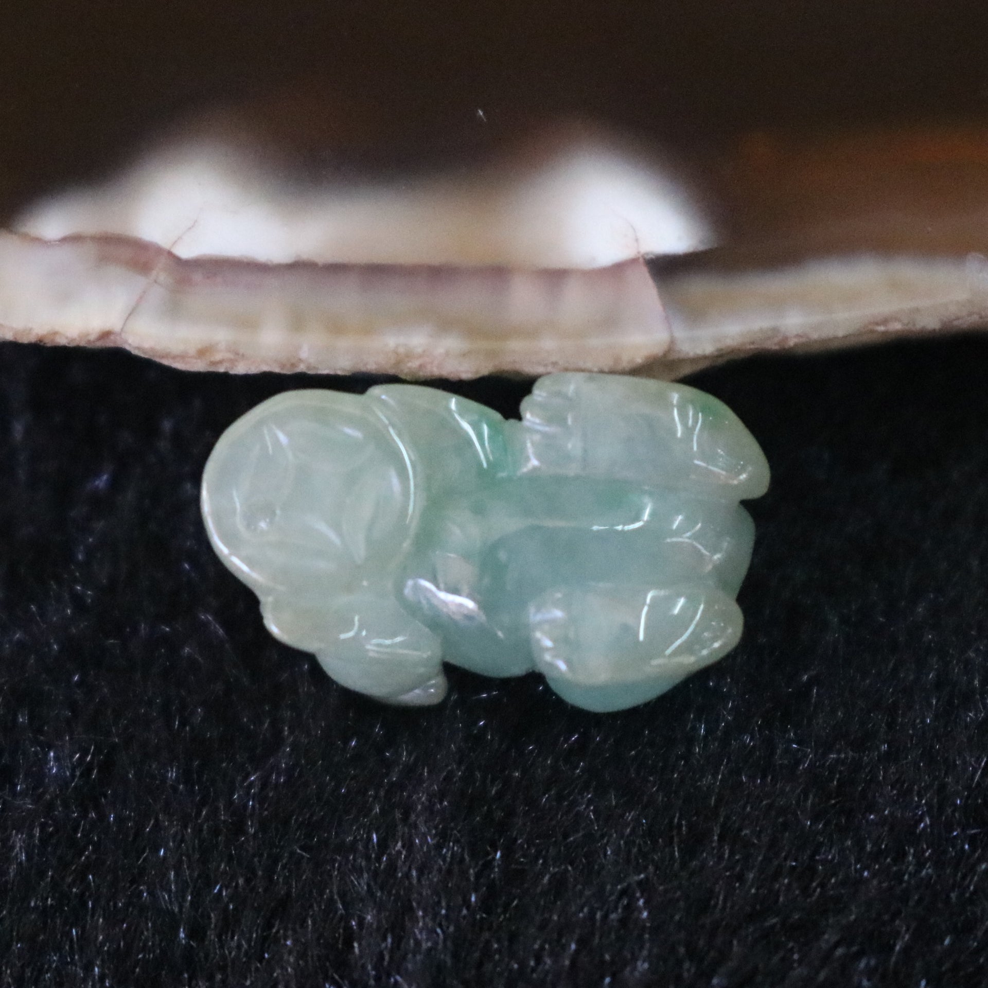 Type A Burmese Jade Jadeite Pixiu - 3.37g L18.6 W10.7 D10.0mm - Huangs Jadeite and Jewelry Pte Ltd