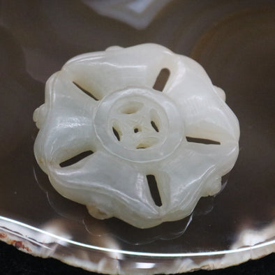 Natural Vintage Nephrite Old Chinese Carving Pendant - 37.61g L51.1 E51.7 D9.5mm - Huangs Jadeite and Jewelry Pte Ltd