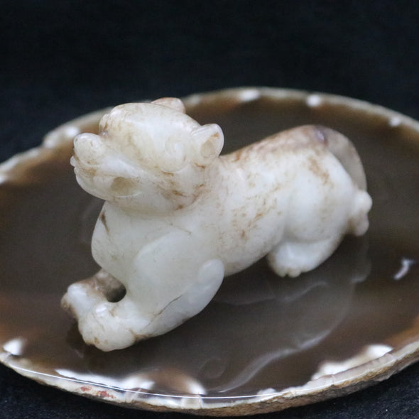 Natural Vintage Nephrite Beast Display - 198.91g L93.5 W60.3 D31.0mm - Huangs Jadeite and Jewelry Pte Ltd