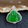 Type A Burmese Jade Jadeite 18k White Gold & Diamonds Milo Buddha - 4.78g 27.0 by 23.5 by 7.7mm - Huangs Jadeite and Jewelry Pte Ltd