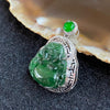 Type A Blueish Green Jade Jadeite Milo Buddha 18k White Gold -2.45g 25.6 by 19.4 by 7.2mm - Huangs Jadeite and Jewelry Pte Ltd
