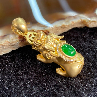 Type A Burmese Jade Jadeite 18k Gold Feng Shui Pi Xiu - 6.23g 31.4 by 11.1 by 10.2mm - Huangs Jadeite and Jewelry Pte Ltd