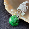 Type A Burmese Jade Jadeite Barrel Lu Lu Tong 18k White Gold - 7.10g 20.2 by 13.5 by 15.4mm - Huangs Jadeite and Jewelry Pte Ltd