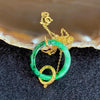 Type A Burmese Jade Jadeite Ring 18k Yellow Gold Pendant - 4.60g 25.1 by 25.1 by 5.0mm - Huangs Jadeite and Jewelry Pte Ltd