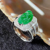 Rare Type A Burmese High End Jade Jadeite Chan Chu aka 3 Legged Frog Ring 18K White Gold & Diamonds - 14.99g US9.45 HK22 - Huangs Jadeite and Jewelry Pte Ltd