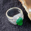Rare Type A Burmese High End Jade Jadeite Chan Chu aka 3 Legged Frog Ring 18K White Gold & Diamonds - 14.99g US9.45 HK22 - Huangs Jadeite and Jewelry Pte Ltd