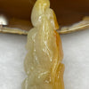 Type A Semi Icy Yellow Jade Jadeite Nine Tail Fox Necklace - 22g 65.3 x 20 x 9.3mm - Huangs Jadeite and Jewelry Pte Ltd