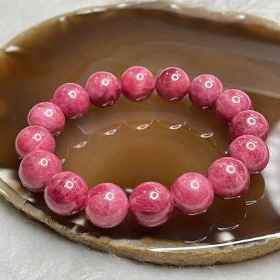 Natural Rhodonite Crystal Bracelet 69.3g 13.4mm/bead 16 beads - Huangs Jadeite and Jewelry Pte Ltd