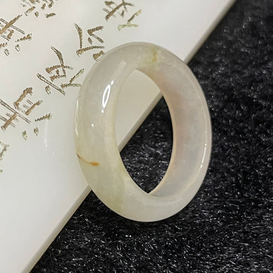 Type A Burmese Faint Yellow Jade Jadeite Ring - 4.08g US 8.5 HK 19 Inner Diameter 19.0mm - Huangs Jadeite and Jewelry Pte Ltd