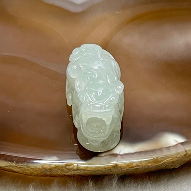 Type A Faint Green Jade Jadeite Pixiu Charm - 11.61g 32.0 by 15.5 by 13.6mm - Huangs Jadeite and Jewelry Pte Ltd