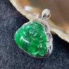 Type A Burmese Jade Jadeite 18k white gold Milo laughing Buddha - 3.74g 29.2 by 26.4 by 5.9mm - Huangs Jadeite and Jewelry Pte Ltd