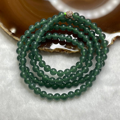 Type A Icy Blueish Green Jade Jadeite Necklace 40.79g 5.9mm/bead 116 beads - Huangs Jadeite and Jewelry Pte Ltd