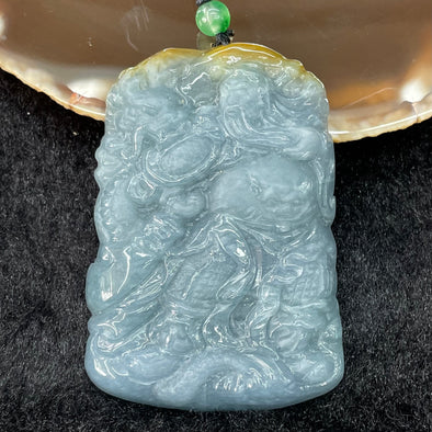 Type A Blueish Green Jade Jadeite Guan Gong - 57.42g 65.3 by 45.1 by 10.1mm - Huangs Jadeite and Jewelry Pte Ltd