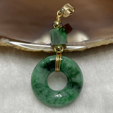 Type A Spicy Green 14kgf Jade Jadeite Ping An Kou 5.98g 43.7 by 21.2 by 6.9mm - Huangs Jadeite and Jewelry Pte Ltd
