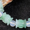 Type A Icy Burmese Jade Jadeite Om Mani Padme Hum Barrel with agate beads- 40.16g - Huangs Jadeite and Jewelry Pte Ltd