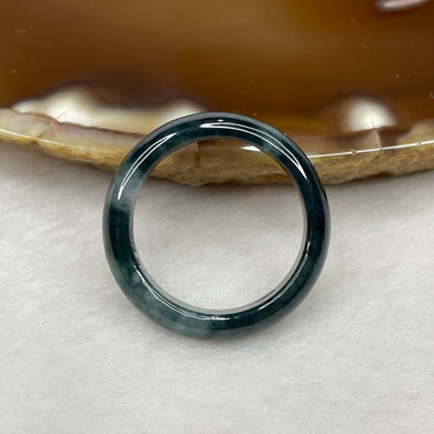 Type A Grey Jade Jadeite Ring - 3.90g US 8 HK 17.5 Inner Diameter 18.2mm Thickness 5.2 by 3.4mm - Huangs Jadeite and Jewelry Pte Ltd