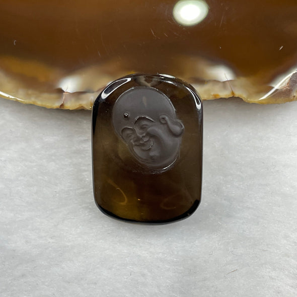 Natural Smoky Quartz Crystal Milo Buddha Pendant 15.88g 31.0 by 22.6 by 12.1mm - Huangs Jadeite and Jewelry Pte Ltd