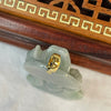 18K yellow Gold Type A Faint Green Jade Jadeite Tu Di Gong Earth God wealth Pendant - 30.0g 59.3 by 32.8 by 10.3mm - Huangs Jadeite and Jewelry Pte Ltd