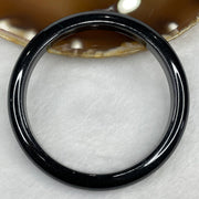 Type A Black Jadeite Bangle 38.86g inner diameter 60.7mm 9.2 by 7.6mm - Huangs Jadeite and Jewelry Pte Ltd