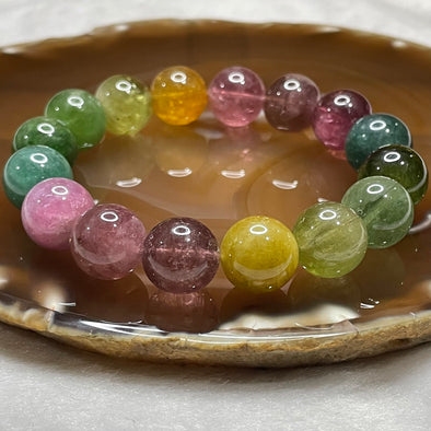 Natural Tourmaline Crystal Bracelet 电气石 56.55g 13.2mm/bead 16 beads - Huangs Jadeite and Jewelry Pte Ltd