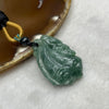 Type A Green Lotus Flower and Bird Jade Jadeite Necklace 15.8g 36.2 by 24 by 10.2mm - Huangs Jadeite and Jewelry Pte Ltd