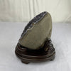 Natural Amethyst Cave Display with Wooden Stand - 1052.7g 123.9 by 104.7 by 149.4mm - Huangs Jadeite and Jewelry Pte Ltd
