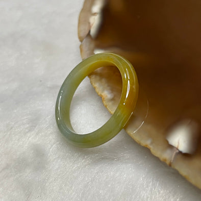 Type A Yellow Jade Jadeite Ring 1.63g US6.75 HK15 Inner Diameter 17.1mm Thickness: 3.9 by 2.8mm - Huangs Jadeite and Jewelry Pte Ltd