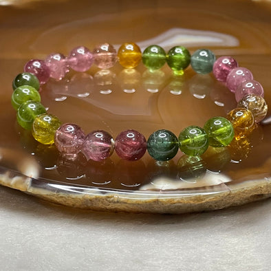 Natural Tourmaline Crystal Bracelet 电气石 20.42g 8.4mm/bead 23 beads - Huangs Jadeite and Jewelry Pte Ltd